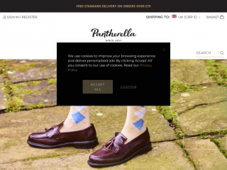 pantherella.com screenshot