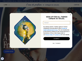 parfumcirquedusoleil.com screenshot