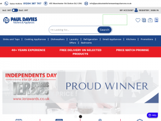 pauldavieskitchensandappliances.co.uk screenshot
