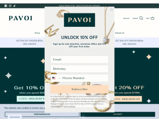 pavoi.com screenshot