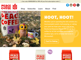 peacecoffee.com screenshot