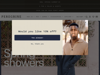 peregrineclothing.co.uk screenshot