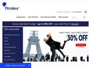 pimsleur.com screenshot