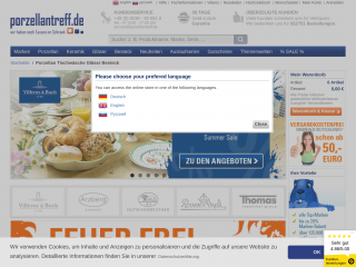 porzellantreff.de screenshot