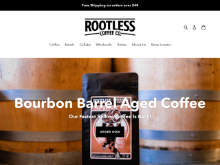 rootlesscoffee.com screenshot