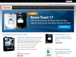 roxio.com screenshot