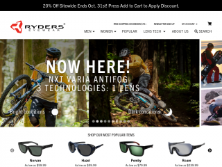 ryderseyewear.com screenshot