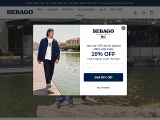 sebago.com screenshot