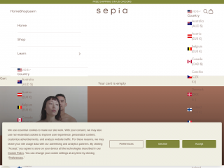 sepia-skincare.com screenshot