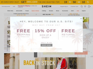 shein.com screenshot