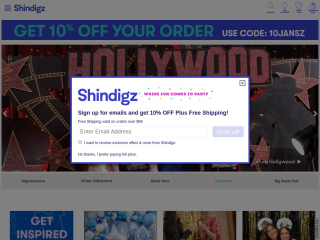 shindigz.com screenshot