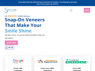 shinysmileveneers.com screenshot