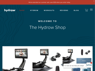 shop.hydrow.com screenshot