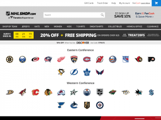 shop.nhl.com screenshot
