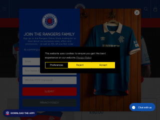 shop.rangers.co.uk screenshot