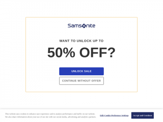 shop.samsonite.com screenshot