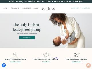 shop.willowpump.com screenshot