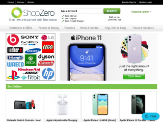 shopzero.com.au screenshot