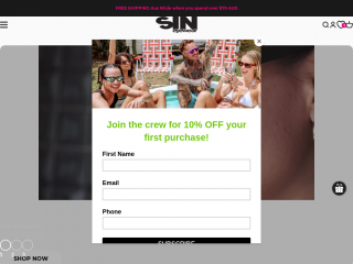 sineyewear.com.au screenshot