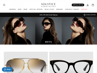 solsticesunglasses.com screenshot