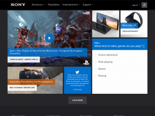 sony.com screenshot