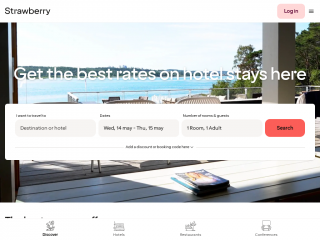 strawberryhotels.com screenshot