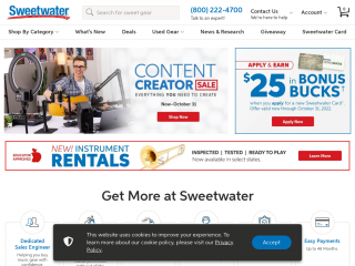 sweetwater.com screenshot