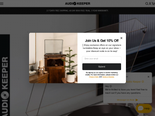 theaudiokeeper.com screenshot