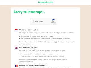 transavia.com screenshot