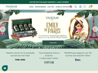 vahdam.com screenshot