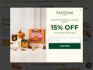 vahdamteas.com screenshot