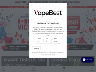 vapebest.ca screenshot