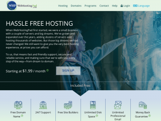 webhostingpad.com screenshot