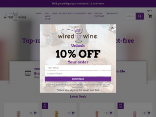 wiredforwine.com screenshot